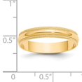 thumbnail image 4 of Primal Gold 14 Karat Yellow Gold 4mm Lightweight Milgrain Half Round Wedding Band, 4 of 6