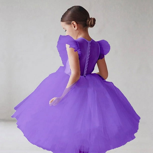 Vestido de niña Vestido de princesa con mangas voladoras Vestido infantil Disfraz infantil de flores Vestido infantil Disfraz de hilo hinchado
