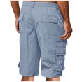 thumbnail image 3 of gakvbuo Cargo Shorts For Men Cargo Pants Plus Size Bermuda Shorts Joggers Sweatpants Shorts Loose Fit Knee Length With Pocket Straight Button Zipper Sport Shorts, 3 of 5