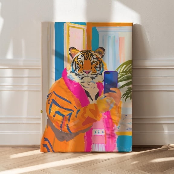 Kna Prints - Maximalist Entryway Decor, Tiger Dopamine Decor, Trendy Kitchen Decor, Cat Decor, Maximalist Decor, Wall Art, UNFRAMED-8x12