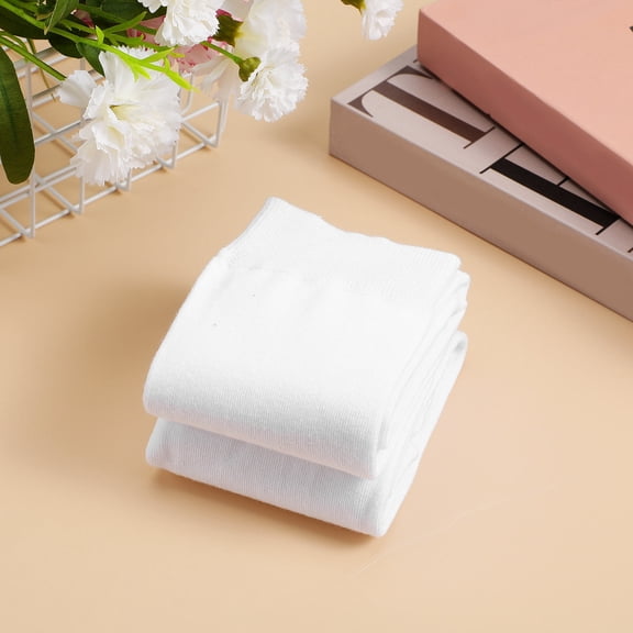 LABELEPH 1 Pair White Thigh High Socks for Women, Plus Size Leg Warmers, Soft Stretchy Stockings for Cosplay and Daily Wear