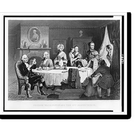 Historic Print, George Washington and the spy Harvey Birch.designed by T.H. Matteson ; engraved by Charles Burt, N.Y., 18" x 24"
