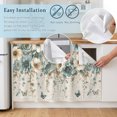 thumbnail image 5 of Rose Peony Cabinet Curtains for Kitchen 35"W x 35"L, Rustic Aqua Beige Flower Vines Butterfly Linen Texture Laundry Sink Cabinets Magic Tape Short Curtain Privacy Panel for Bathroom Vanity Cabinets, 5 of 9