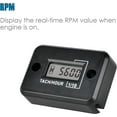 thumbnail image 2 of Runleader Motorcycle Engine Tach Hour Meter TOT Hours Accumulate Digital Tachometer Lawn Mower, 2 of 7