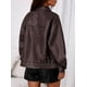 thumbnail image 4 of Abrigo PRETTYGARDEN Chaqueta Bomber de Cuero Sintético Marrón Oscuro XXL, 4 of 8