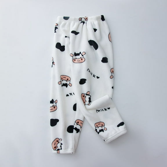 Spazoro Kids Girls Sweatpants, Loose Warm Fall Winter Casual Printed Pants for Toddler Girls White Size 7 T