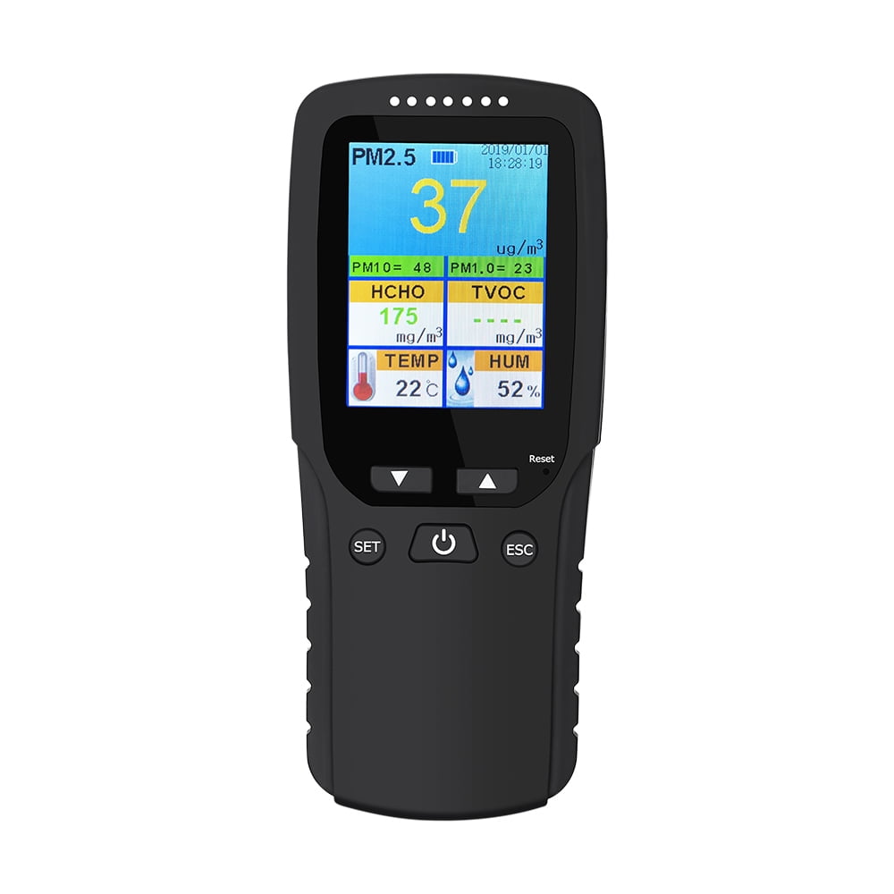 9 in 1 Air Quality Monitor Indoor Outdoor, PM2.5, PM1.0, PM10, HCHO, TVOC Detector, Meter