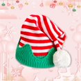 thumbnail image 4 of MIPREWUY Christmas Knit Hat for Kids Adults, Striped Elf Hat Christmas Beanie Hat Winter Cap for Christmas Holiday Party, 4 of 6
