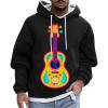 thumbnail image 1 of VBARHMQRT Chandail à Capuchon Vert pour Homme Style Carnaval Décontracté Imprimé Guitare Chandail à Capuchon à Manches Longues, 1 of 3