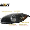 thumbnail image 2 of DEPO UPGRADE Black Replacement Front Headlights (Left + Right) Compatible with 2006-2011 Mitsubishi Eclipse HALOGEN GS GT SE Spyder Hatchback Coupe (Black Housing, Plug and Play, 2 PC Set), 2 of 9
