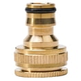 thumbnail image 1 of BRASS HOSE TAP CONNECTOR 3/4\" 1/2\" THREADED GARDEN WATER PIPE ADAPTER FITTING, 1 of 10