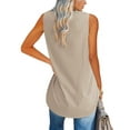 thumbnail image 2 of Langwyqu Summer Sleeveless Women V Neck Casual Tank Tops Solid Shirt, 2 of 4