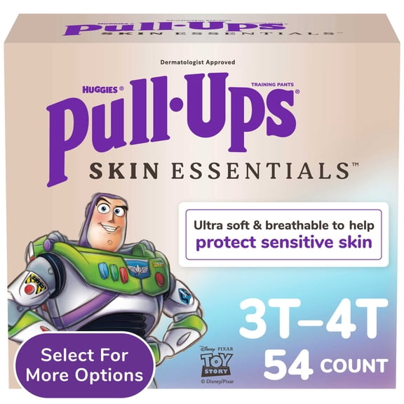 Pull-Ups Boys' Skin Essentials Training Pants, 3T-4T (32-40 lbs), 54 Ct (Select for More)