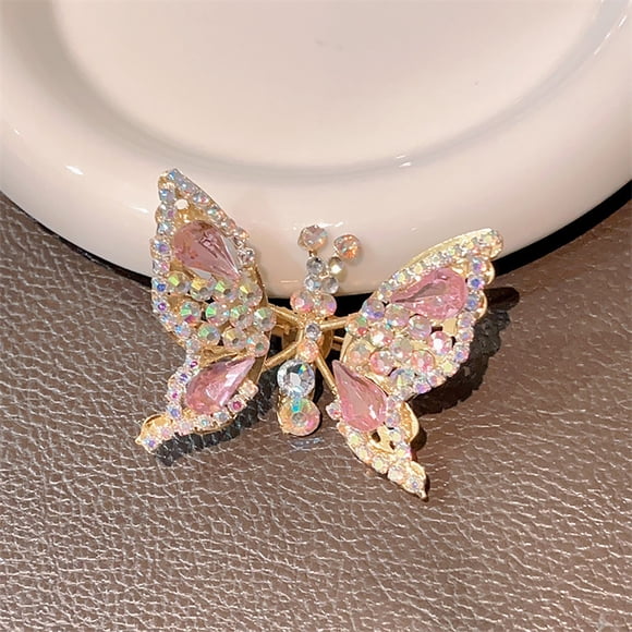 3Pcs Moving Butterfly Hair Clip, Cagogo Moving Hairpin, 3D Flying Butterfly Hair Clip with Rhinestones forGirlsKids, Bouncy Spring Motion Hair Accessories, Birthday Party Gift for Women