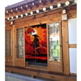 thumbnail image 3 of Doorway Drape Split Curtains, Fantasy Dragon Samurai Room Divider Privacy Door Curtains, 34" x 56", 3 of 6