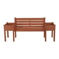 thumbnail image 4 of Leisure Season Wood Planter Bench with Slanted Back Rest in Medium Brown, 4 of 5