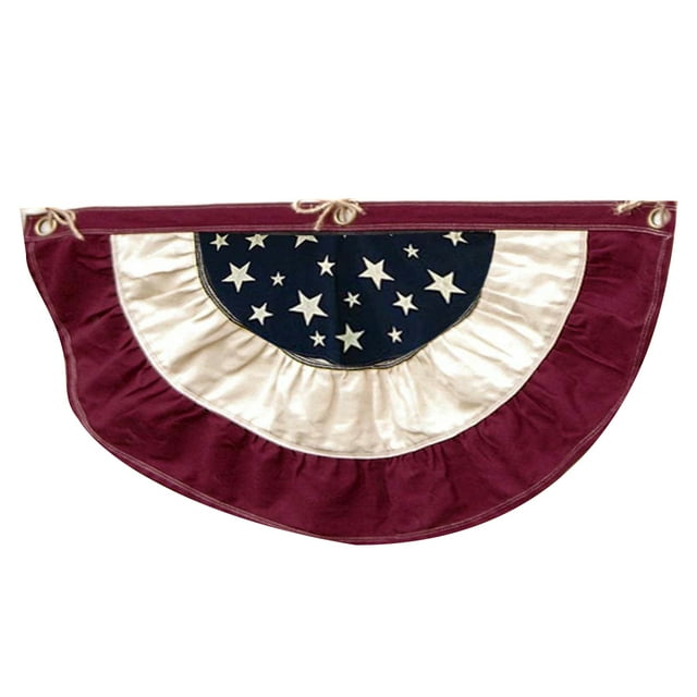 Bunting Embroidery American Independence Day Half-round Flag