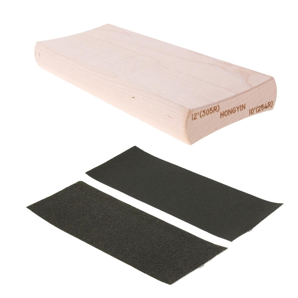 LeeQinersw Maple Radius Sanding Block for Guitar Fretboard Fret Leveling Tool 12\'\'/10\'\' 12-10
