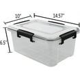 6Pack 10 L Clear Plastic Storage Box with Lid, Airtight Pet Food