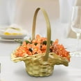 thumbnail image 5 of XSHBTOP Flower Basket,Small Flower Girl Baskets,Rustic Baskets With Handle,Miniature Woven Desktop Ornament,Home Garden Easter Picnic Farmhouse Outdoor(Yellow), 5 of 8