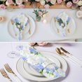 thumbnail image 2 of Summer Hydrangeas Cloth Napkins, White Blue Flowers Pastoral Leaves Washable and Reusable Dinner Napkins Set of 4, Table Napkin for Kitchen Party Birthday Wedding Hotel Housewarming 20"x20", 2 of 8