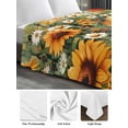 thumbnail image 6 of Spring Floral Queen Size Flat Sheet, Wrinkleproof & Fadeproof Cooling Flat Bed Sheet Only, Summer Sunflower Botanical Vintage Breathable Soft Bedding Top Sheets 90 x 102 Inches, 6 of 8