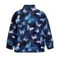 thumbnail image 6 of Xoenoiee Blue Butterfly Print Girls Quarter Zip Pullover Oversized Tunic Sweatshirt Drop Shoulder Long Sleeve Shirt Sweater for Kids Teens, 13-14 Years, 6 of 7