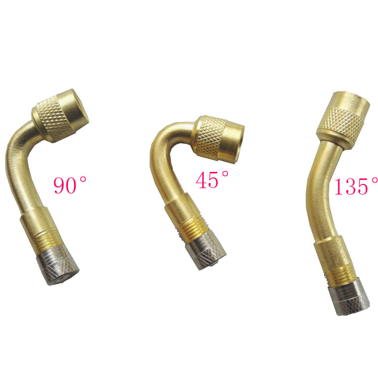 Rallonge De Valve à 90° En Laiton – Pour Pneus Voiture, Moto, Vélo – Facile à Visser – Avec Capuchon Métal - 10