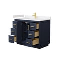thumbnail image 3 of Wyndham Collection Miranda 42" Wood&Marble Single Bathroom Vanity in Gold/Blue, 3 of 6