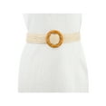 thumbnail image 4 of INSPIRE CHIC Women's Vintage Round Buckle Woven Belts Boho Waist Belt Woodwind Round Buckle, 4 of 5