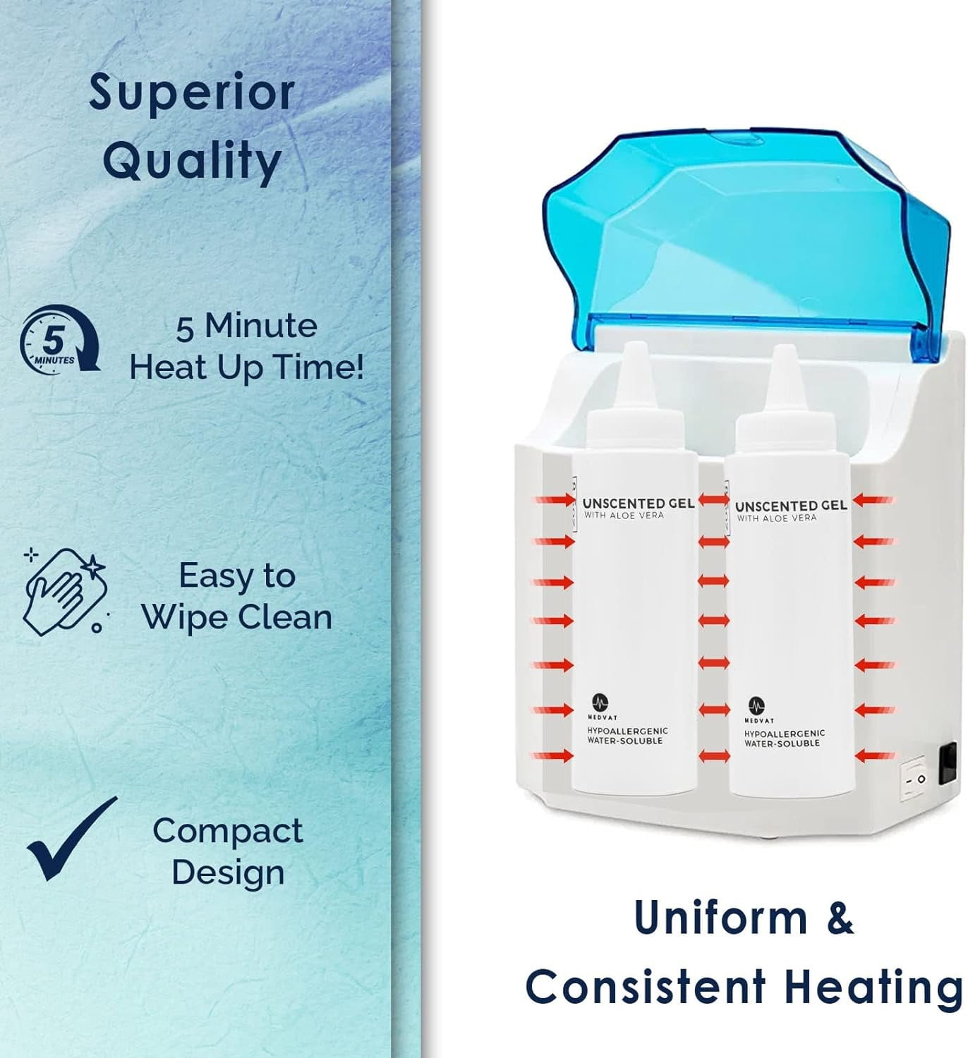 Medvat Double Digital Display Gel Warmer, with Timer & Adjustable Temperature