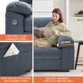 thumbnail image 3 of Bedluxury 90.5'' Comfy Sofa Couch for Living Room, Modern Deep Seat Couch with Pillow-Armrest, Removable Cover, Chenille Fabric Couches for Small Space,USB/Type-C Port(Blue), 3 of 7
