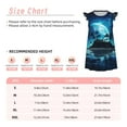 thumbnail image 3 of Fotbe Hawaiian Beach Pirate Moon Vestido de Dormir para Niñas de 3 a 10 Años, Mangas Cortas, Estilo Princesa, Pijama Camisón con Mangas Voladas-X-Large, 3 of 6