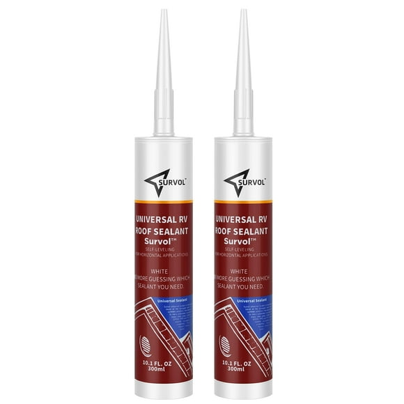 Sellador de regazo autonivelante Survol de Roof Sealant, color blanco, 300 ml, paquete de 2
