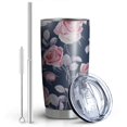 thumbnail image 2 of 20 Oz Pioneer Flower Coffee Tumbler Double Wall Insulated Stainless Steel Water Bottle | Metal Reusable Thermoses Flask with Cup Cap | Leak & Sweat Proof with Anti-Dust Lid, 2 of 7