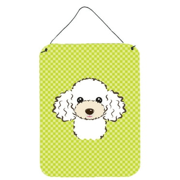 Checkerboard Design with Dog Wall or Door Hanging Prints