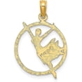 thumbnail image 3 of 14k Yellow Gold Dancer in Circle Frame Charm - 20mm, 3 of 6