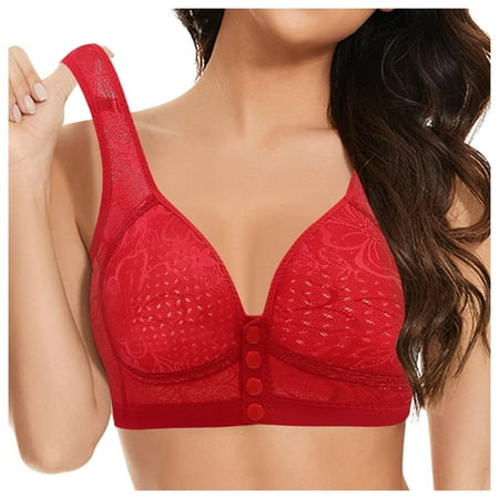 Fsqjgq Womens Underwear Push Up Bras for Women Double Lined Tank Top Front Closure Cotton Bras Comfort No Underwire Seamless Bra Plus Size Wireless Bra Nipple Covers Padded Strapless Bras Lingerie