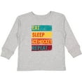 thumbnail image 3 of Inktastic Hockey Eat Sleep Ice Hockey Repeat Boys or Girls Long Sleeve Toddler T-Shirt, 3 of 5
