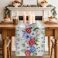 thumbnail image 2 of Table Runner 70 Inches Long for Kitchen Dining, Independence Day Dresser Scarf Farmhouse, Dining Table Decorations for Wedding/Parties, 4th of July Patriotic Flowers Leaves 13 x 70 In, 2 of 8