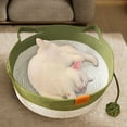 thumbnail image 5 of Cat Woven Cat Bed Rope Weaving Pet Handwoven Breathable Durable Natural Rattan Cats Sleeping With Toy Tail For Small & Large Cat & Dog, 5 of 5