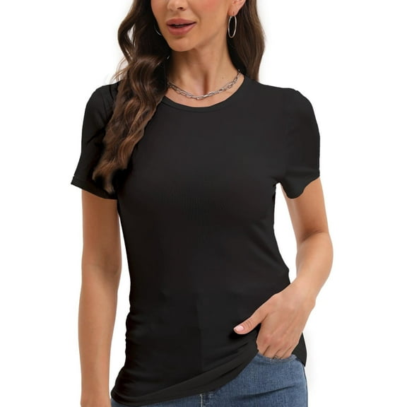 Short Sleeve T Shirts Women Summer Tops Crewneck Tees
