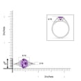 thumbnail image 5 of ANGARA Natural Oval 1.6 ct Amethyst with Diamond Collar Solitaire Ring in 14K White Gold for Women (Size-9x7mm) | February Birthstone, Anniversary, Jewelry Gift for Women | Natural Amethyst Ring, 5 of 10