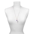 thumbnail image 3 of Delight Jewelry Acrylic 5/16" Purple Heart Be Strong and Courageous Engraved Cross Zoey Necklace, 28", 3 of 4