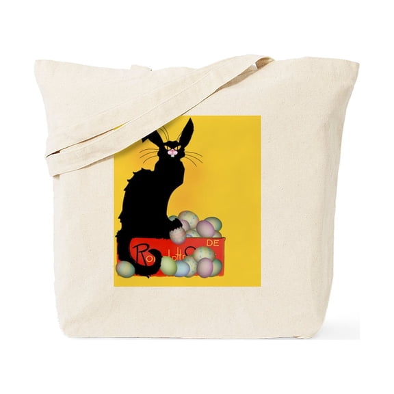 CafePress - Happy Easter Le Chat Noir Tote Bag - Unisex Canvas Tote Bag, Beige, 1-Piece