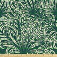 thumbnail image 2 of Ambesonne Hawaiian Fabric by the Yard Upholstery, Overlapped Tropical Leaves, 10 Yards, Dark Teal and Champagne, 2 of 5