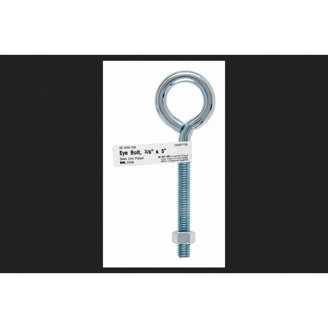 Eyebolt Hampton de acero galvanizado, 3/8 pulgadas x 13 cm, tuerca