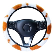 MELIVO Steering Wheel Covers for Car, Cows Print Car Steering Wheel Cover for Women Men, Universal 15 Inches Car Accessories (Brown)