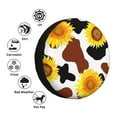 thumbnail image 5 of Gaeub Cow Print Sunflower 14-17in Tire Cover, Spare Tire Cover, for Camper Caravan, Trailer, Car, Truck, SUV, Jeep - 17 inch, 5 of 9