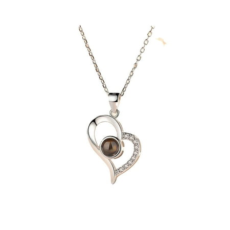 

Peryerana Personalized Necklace Rustproof Shiny Geometric Pendant Romantic Memory Projection Beautiful Bracelet Wedding Christmas Party Type 2